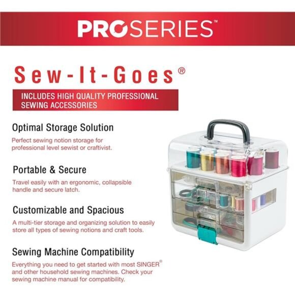 SINGER ProSeries Sew-It-Goes 356 Piece Sewing Kit and Storage System - Picture 3 of 7